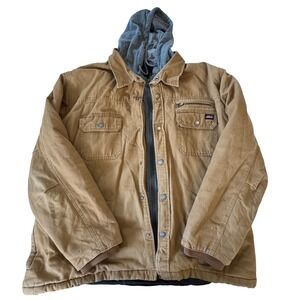 Dickies Genuine Mens Brown Duck Canvas Hooded Jacket Coat 3XL Workwear Thrashed